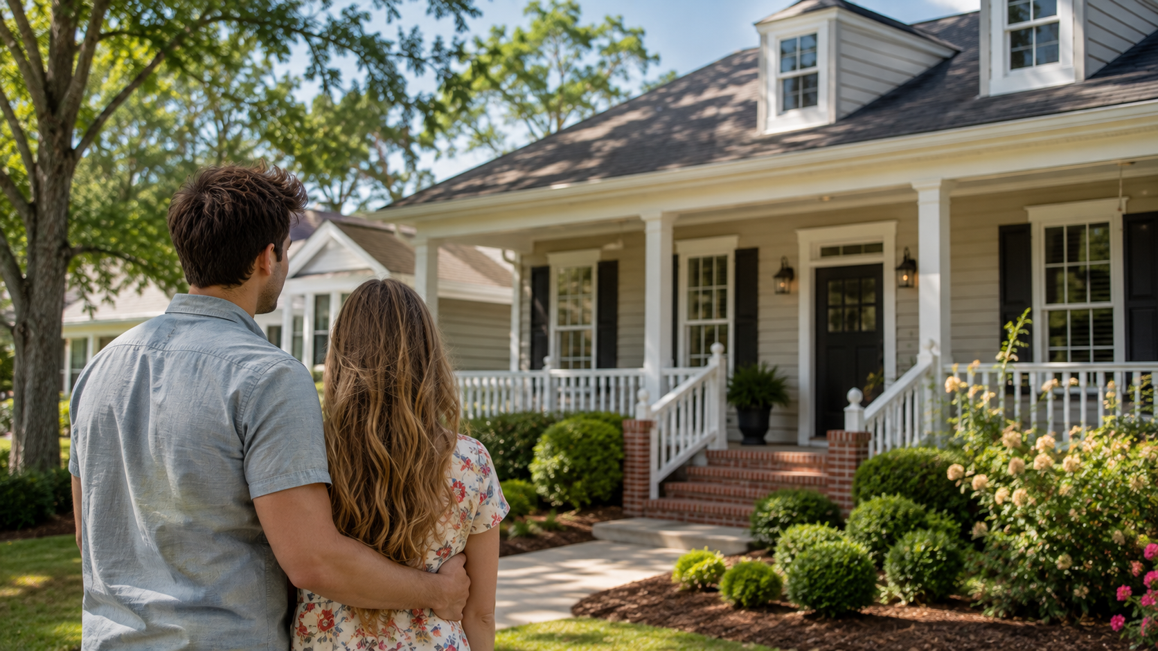 Georgia homebuyer standing outside a home representing the Georgia Dream Standard program