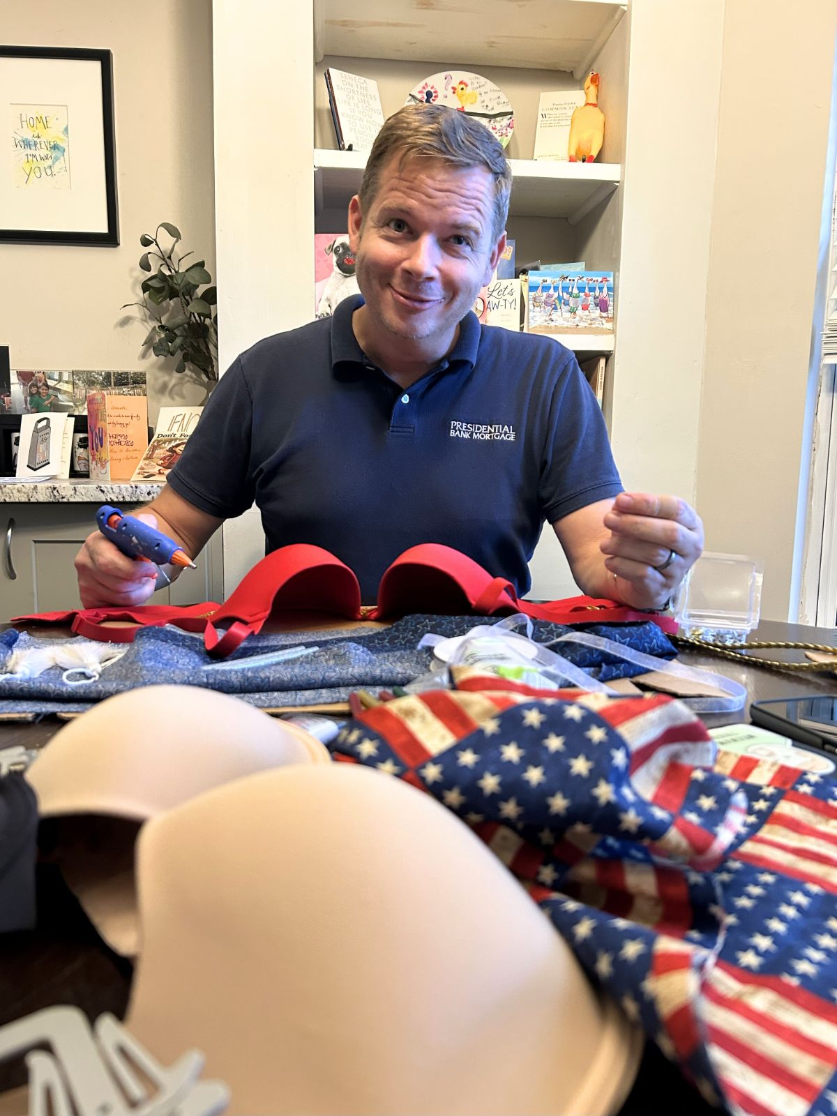 Mitch Blyler supporting Bras for the Cause breast cancer awareness campaign